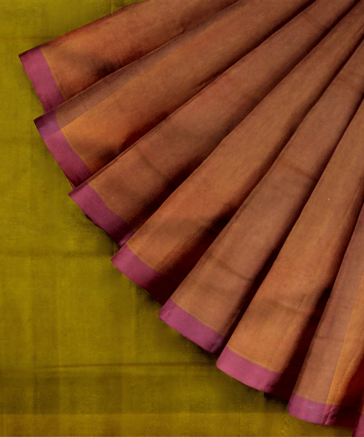 Pink yellow cotton handloom mangalagiri saree