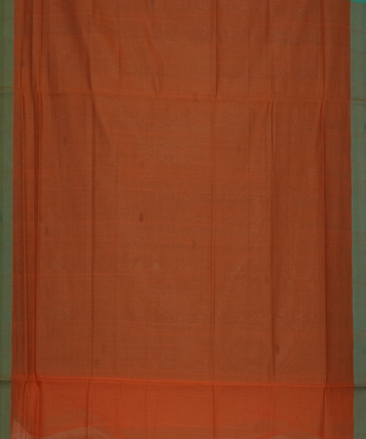 Cyan blue peach cotton handloom mangalagiri saree