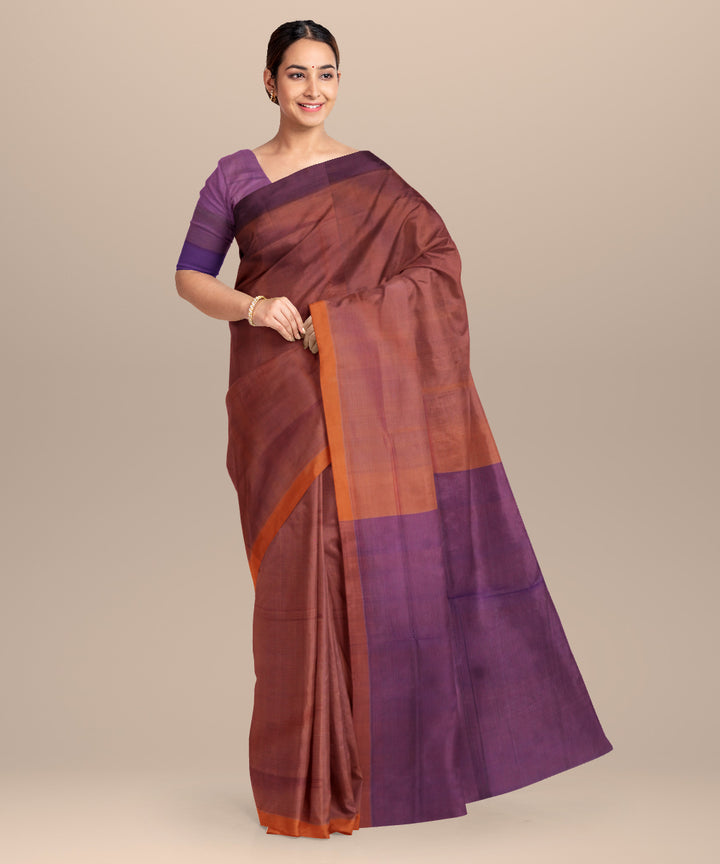 Maroon blue cotton handloom mangalagiri saree
