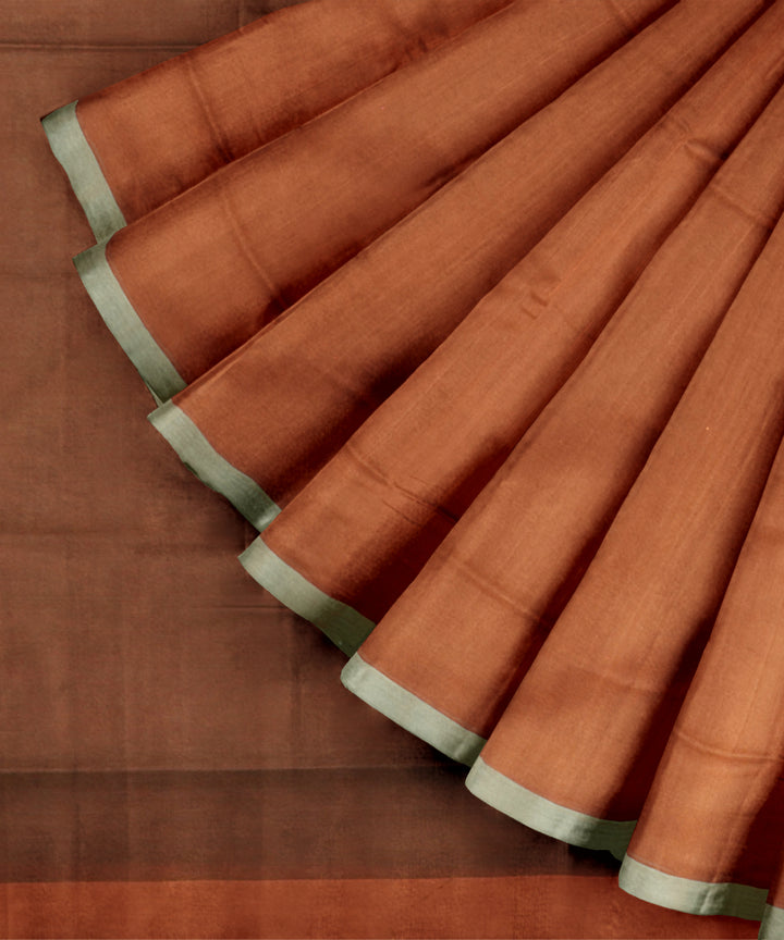 Brown brown cotton handloom mangalagiri saree