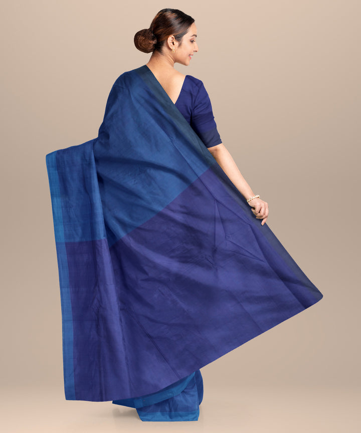 Navy blue cotton handloom mangalagiri saree