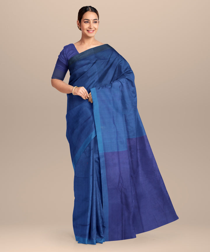 Navy blue cotton handloom mangalagiri saree
