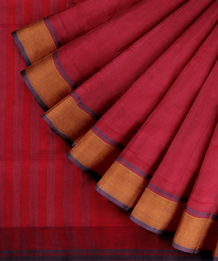 Red pink cotton handloom mangalagiri saree