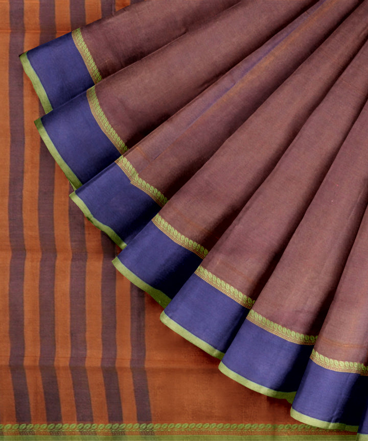 Purple orange cotton handloom mangalagiri saree