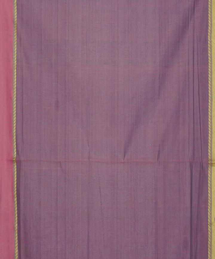 Navy blue pink handloom cotton mangalagiri saree
