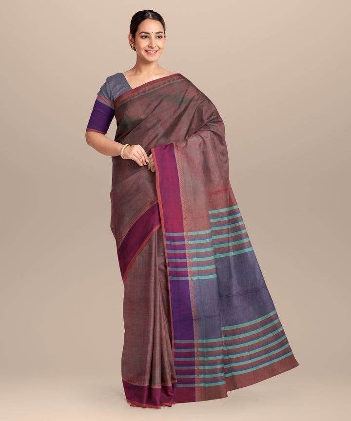 Red blue cotton handloom mangalagiri saree