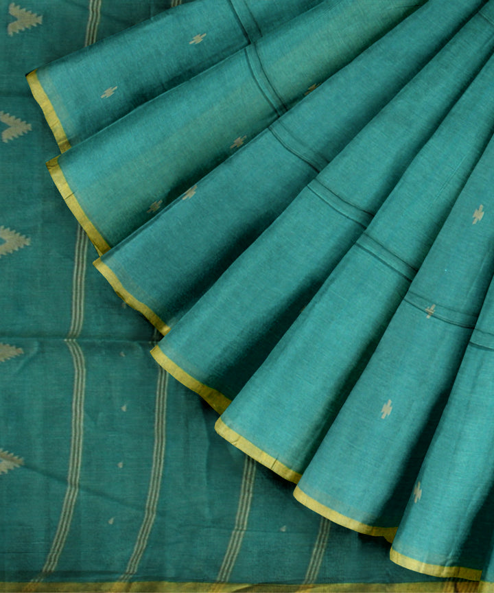 Light green yellow cotton handloom bengal saree