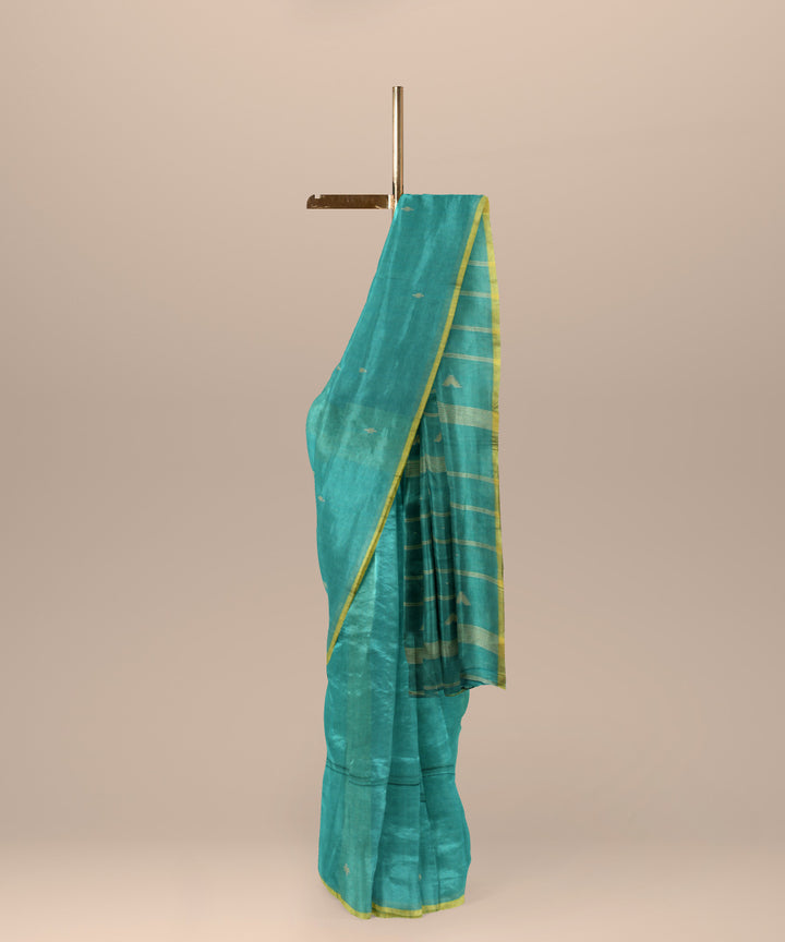 Light green yellow cotton handloom bengal saree