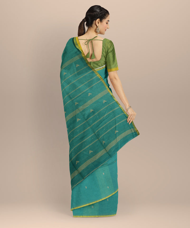 Light green yellow cotton handloom bengal saree