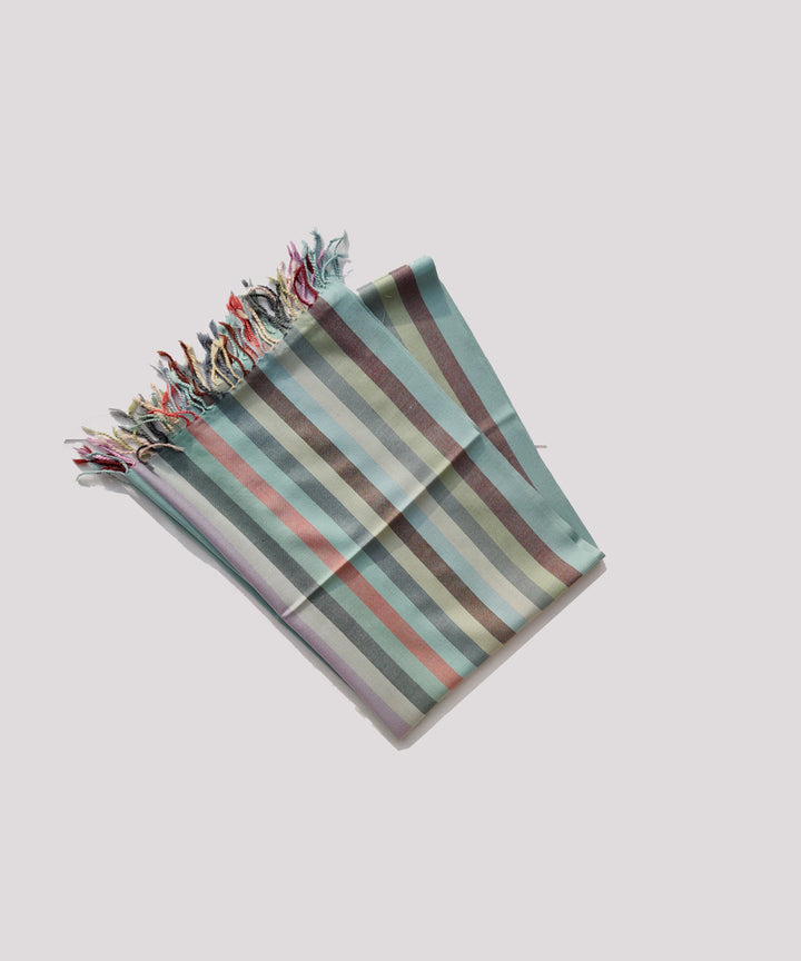 Multicolor handwoven kinnauri merino wool stole