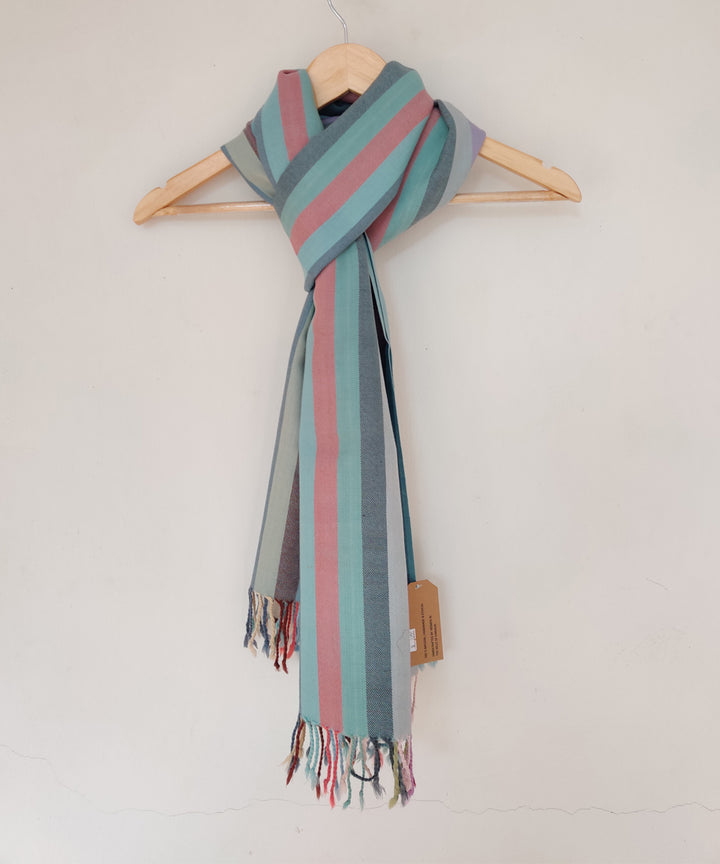 Multicolor handwoven kinnauri merino wool stole