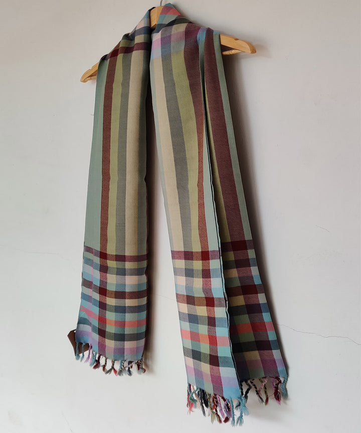 Multicolor handwoven merino kinnauri stole