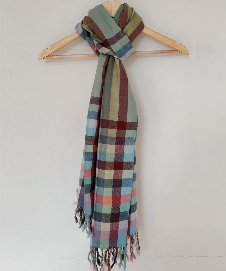 Multicolor handwoven merino kinnauri stole