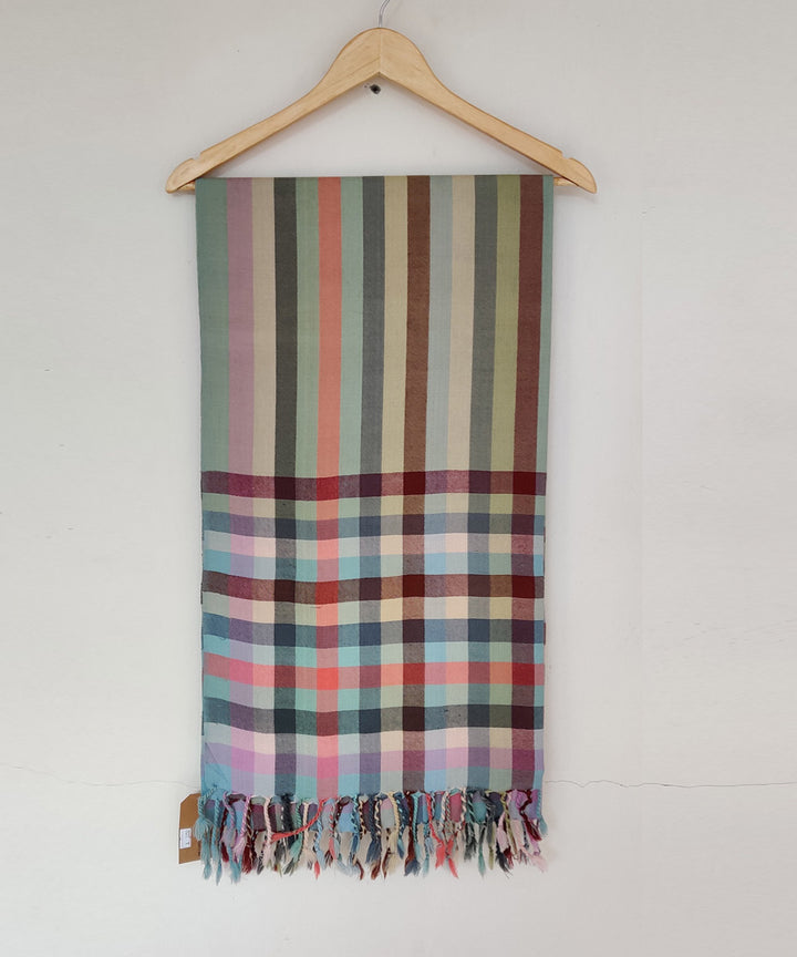 Multicolor handwoven merino kinnauri stole