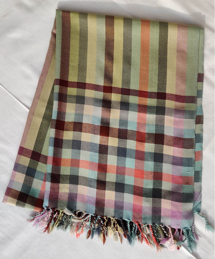 Multicolor handwoven merino kinnauri stole