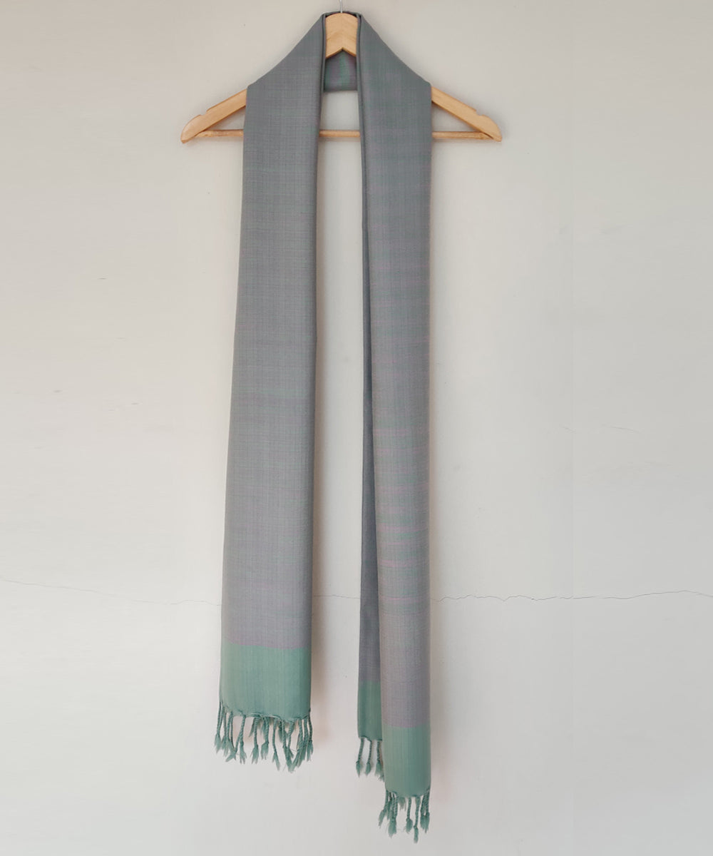 Sky blue handwoven kinnauri merino wool stole