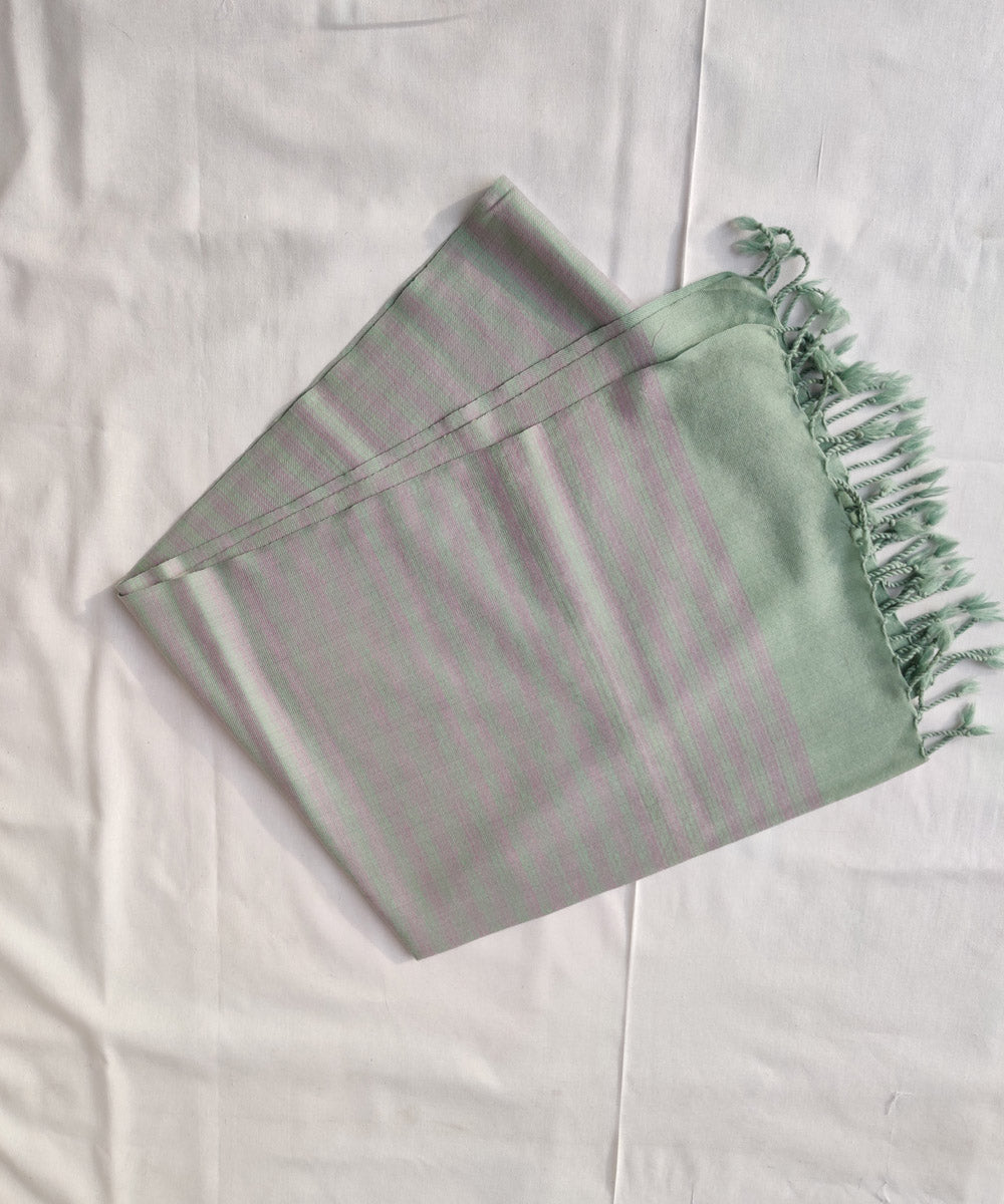 Sky blue handwoven kinnauri merino wool stole