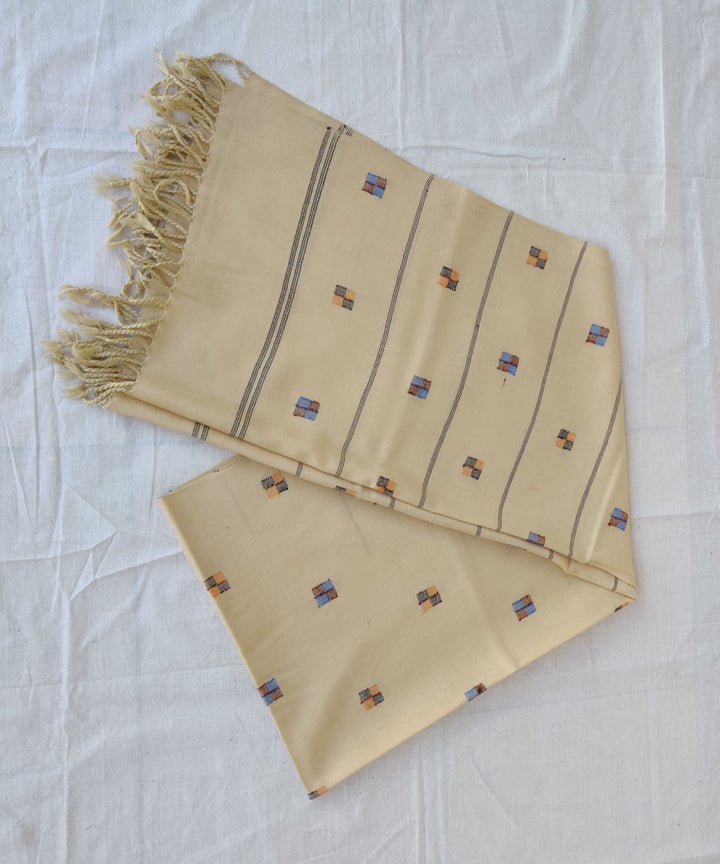 Cream handwoven merino wool kinnauri stole