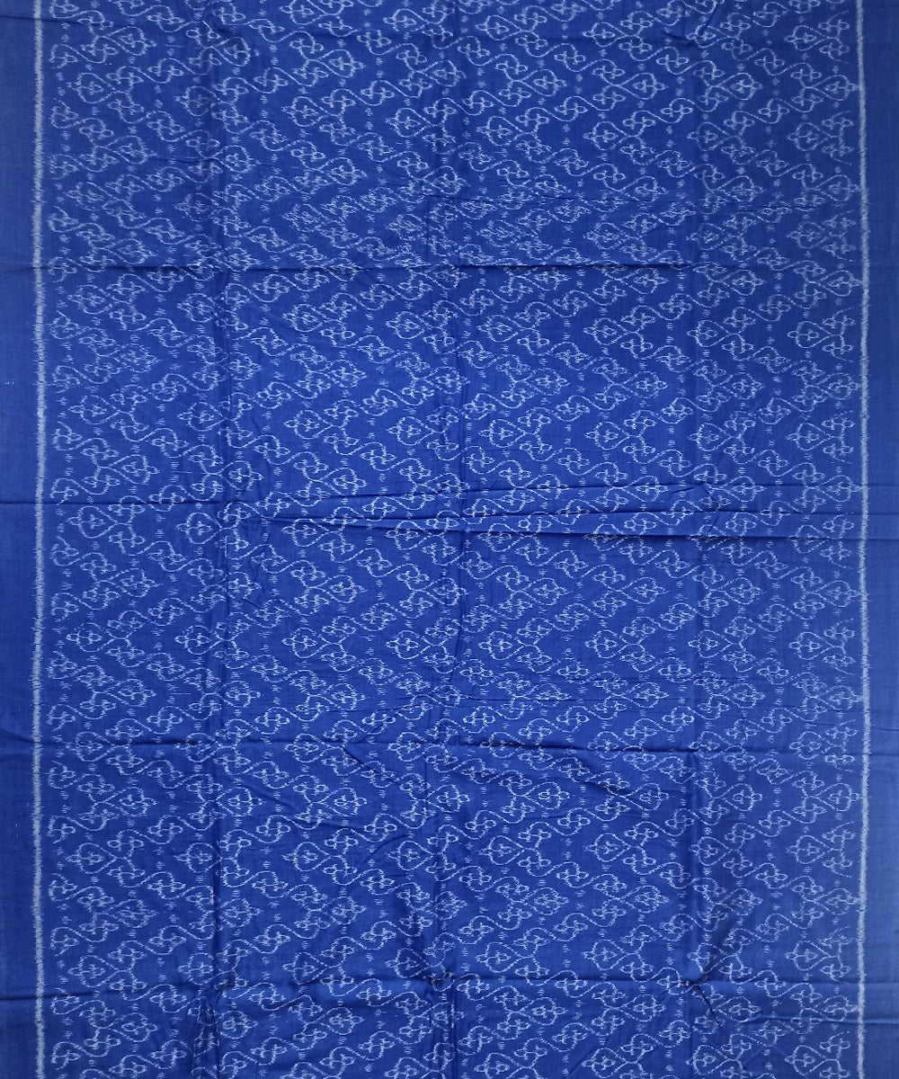 Navy blue handwoven cotton nuapatna fabric