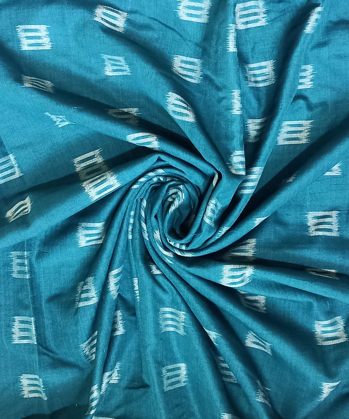 Cyan green handwoven cotton nuapatna fabric