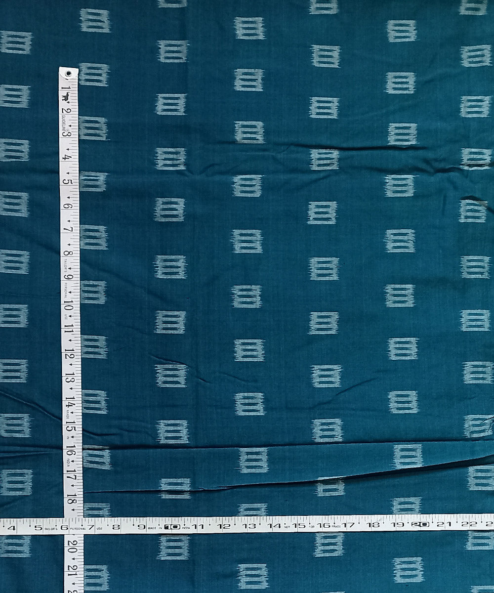 Cyan green handwoven cotton nuapatna fabric