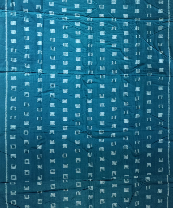 Cyan green handwoven cotton nuapatna fabric