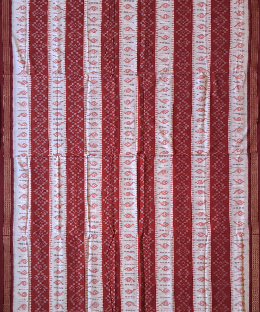 Red cream cotton handloom nuapatna saree