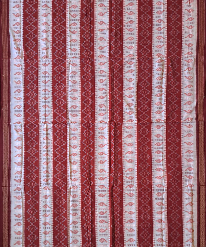 Red cream cotton handloom nuapatna saree