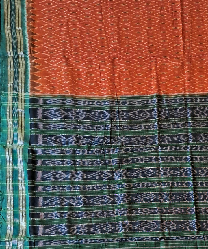Red green cotton handloom nuapatna saree