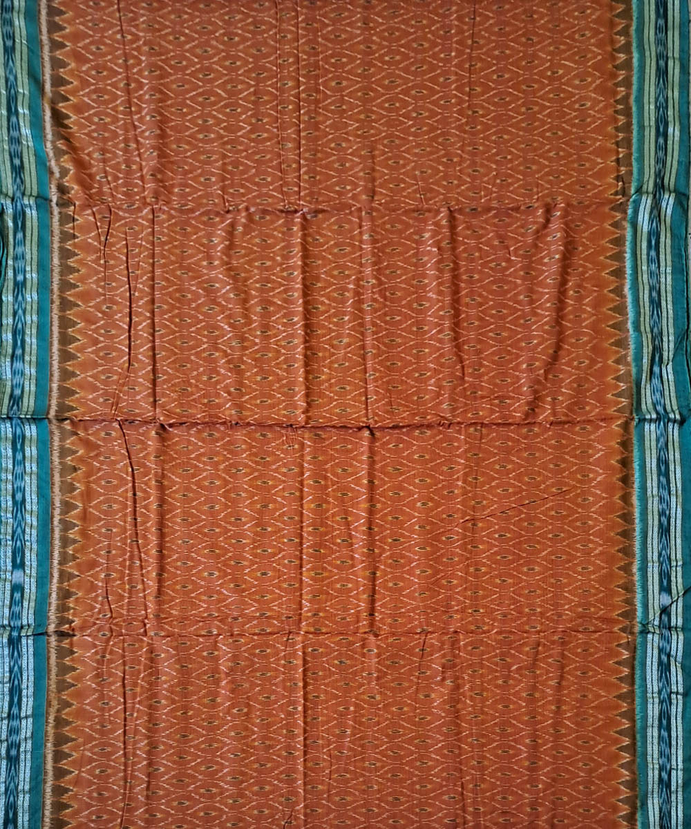 Red green cotton handloom nuapatna saree