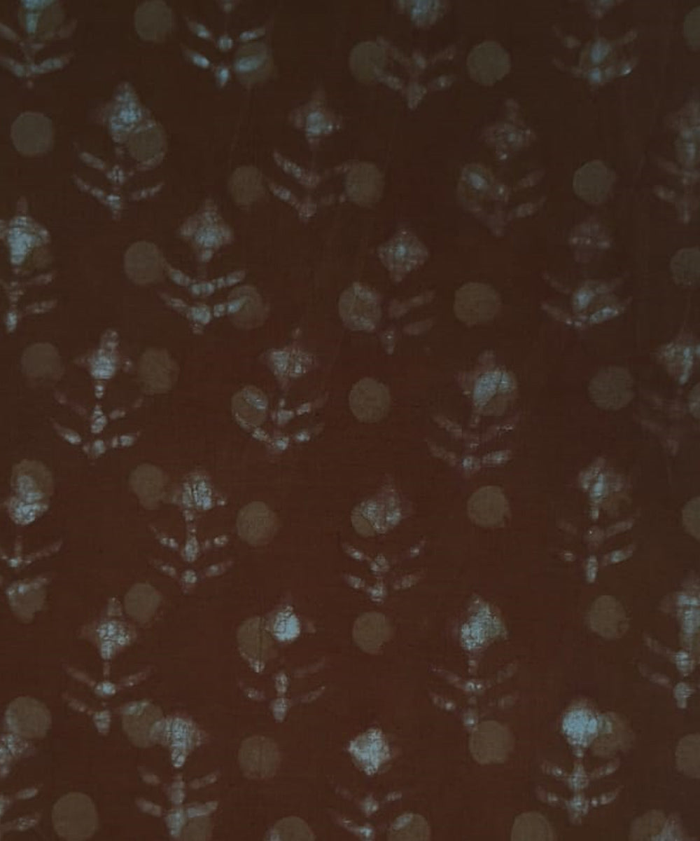 2.5m Maroon hand block printed cotton sanganeri print kurta material