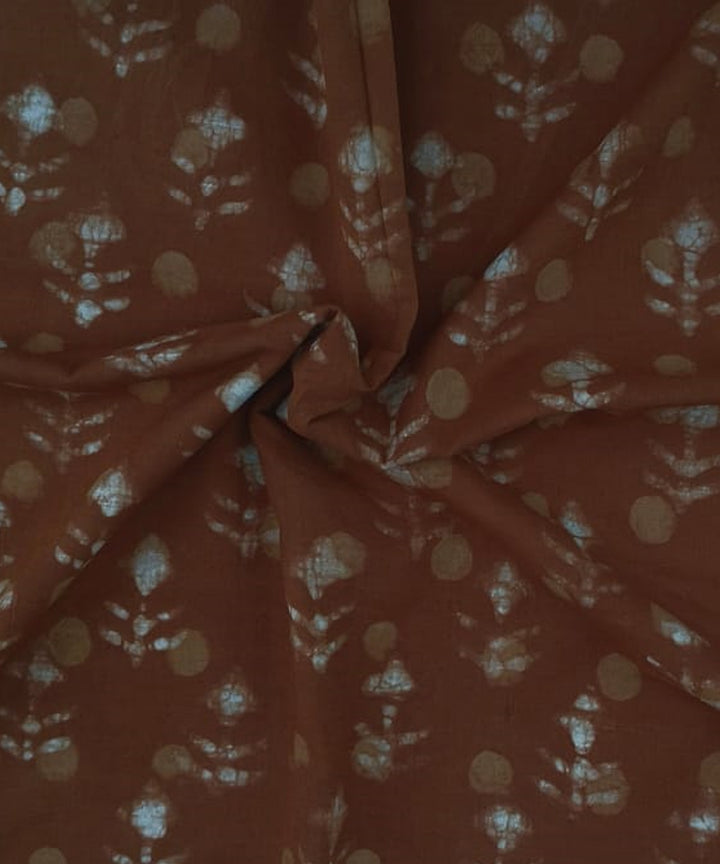 2.5m Maroon hand block printed cotton sanganeri print kurta material