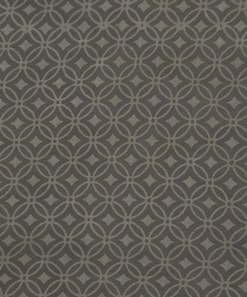 2.5m Grey handblock printed cotton sanganeri print kurta material