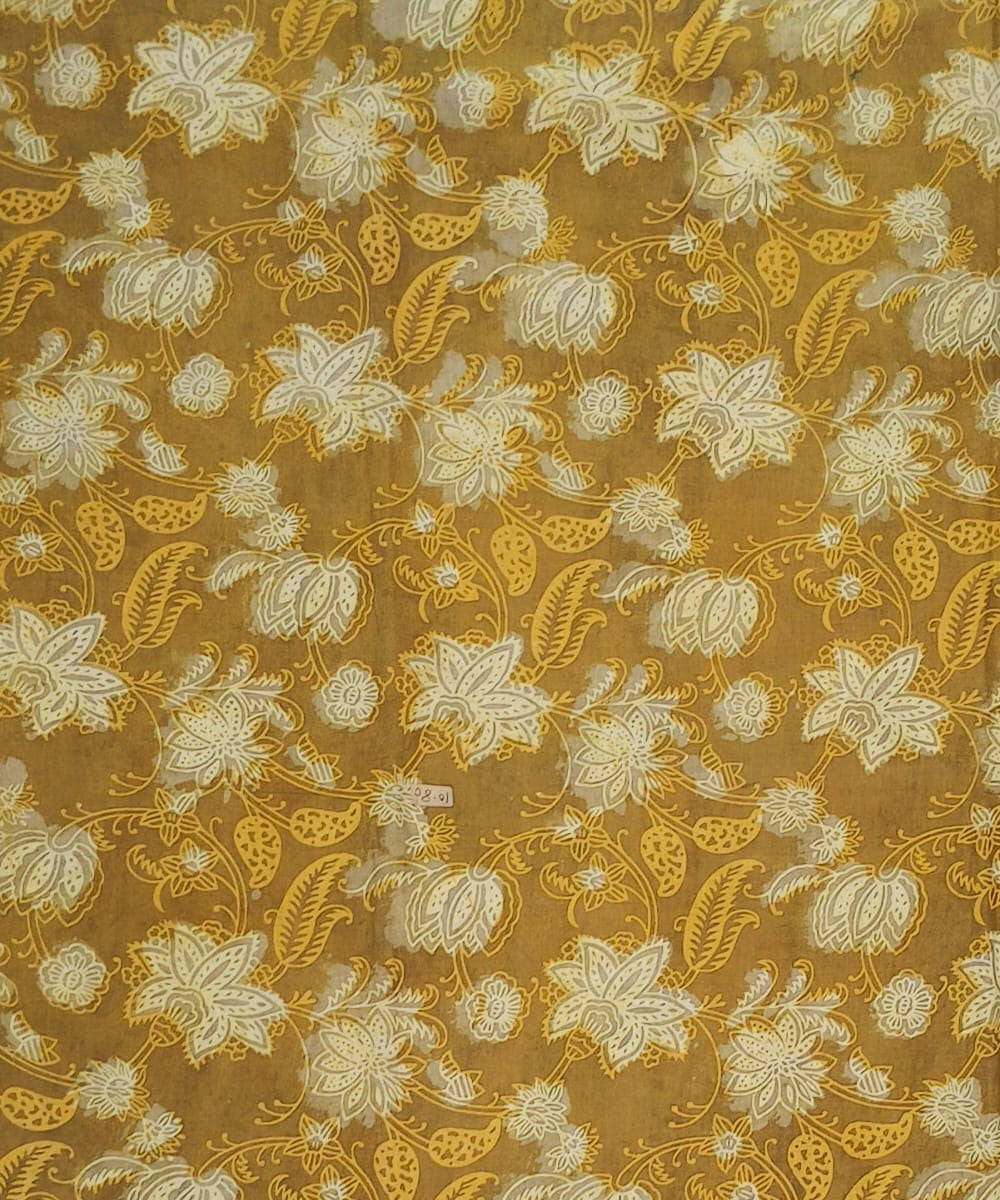 2.5m Green handblock printed cotton sanganeri print kurta material