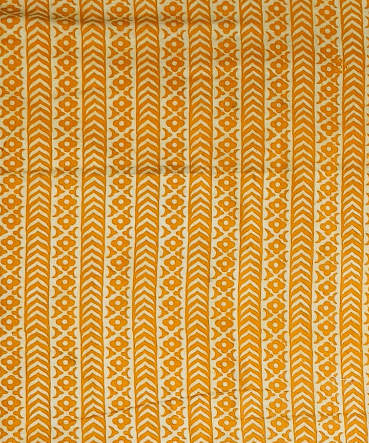 2.5m Yellow handblock printed cotton sanganeri print kurta material