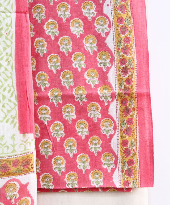 2pcs strawberry pink floral buti cotton dress material