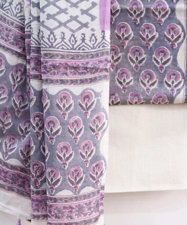 2pcs coin grey floral buti cotton dress material