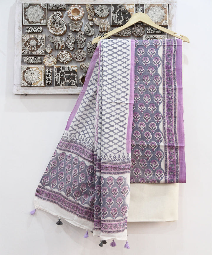 2pcs coin grey floral buti cotton dress material