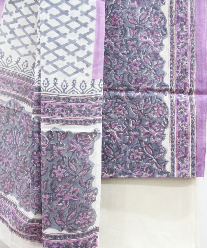 2pcs coin grey floral jaal cotton dress material