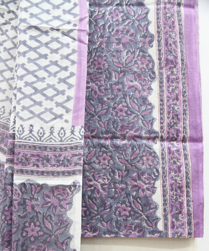 2pcs coin grey floral jaal cotton dress material