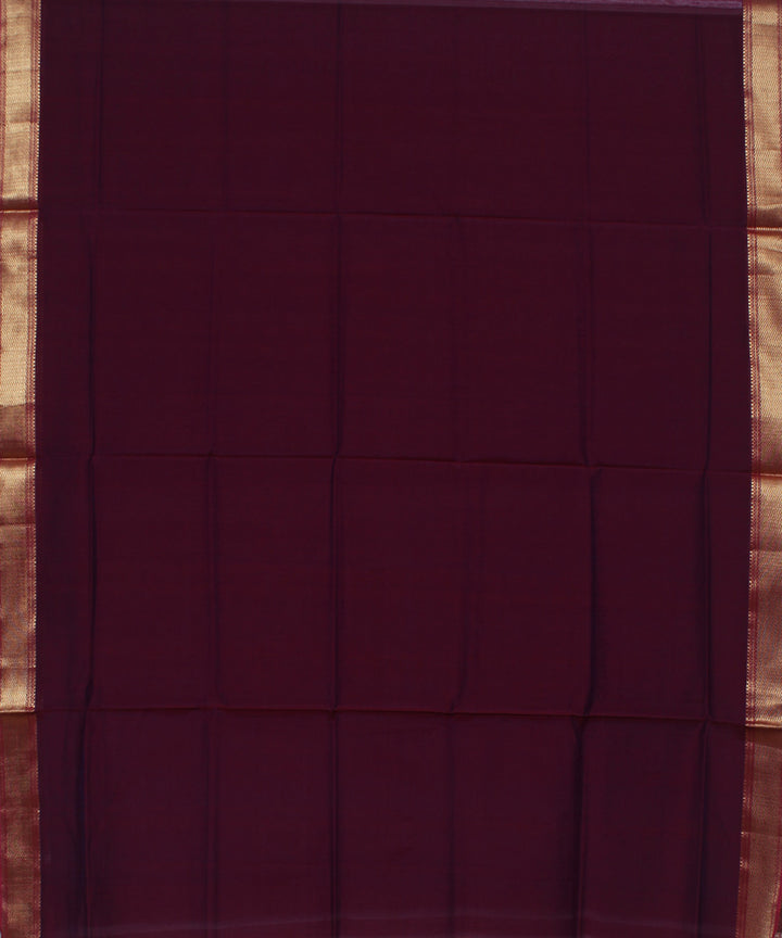 Purple gold zari handwoven cotton silk maheshwari dress material