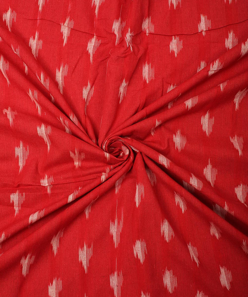 Red cotton handloom pochampally ikat fabric