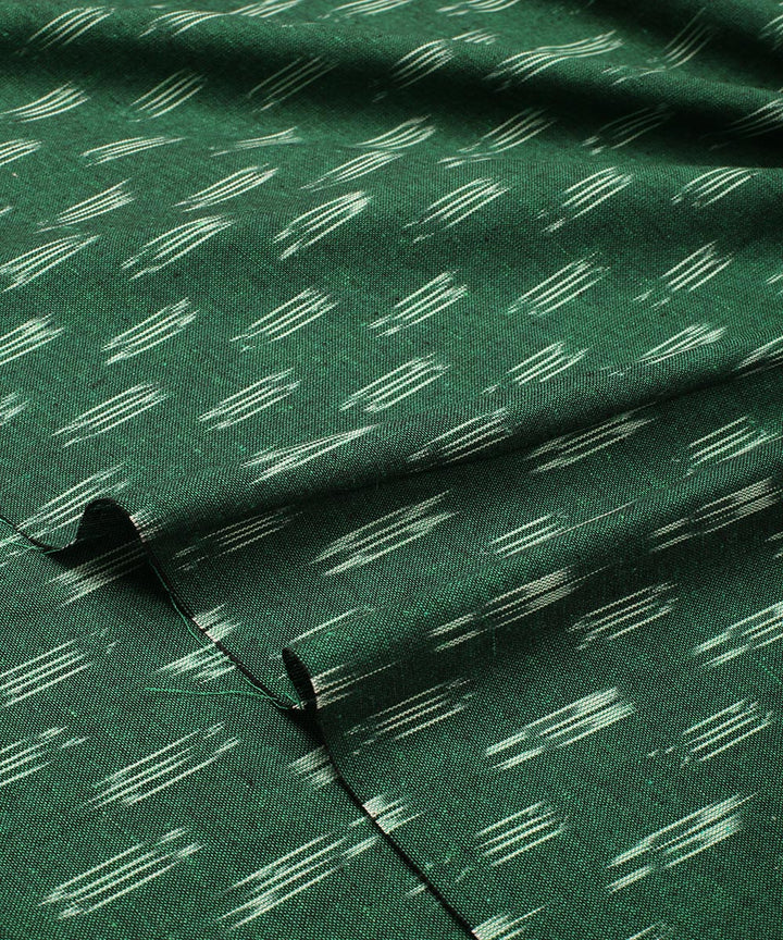 2.5 m Leaf green cotton handloom pochampally ikat fabric