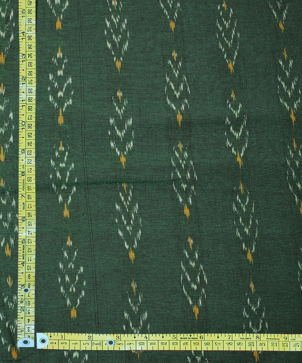 2.5 m Green pochampally handloom cotton ikat fabric