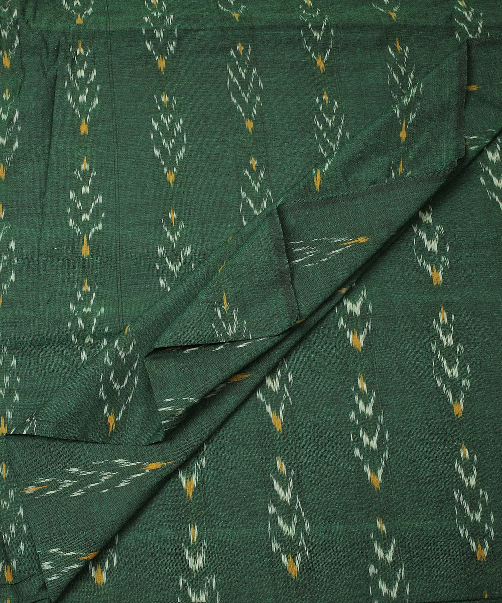 2.5 m Green pochampally handloom cotton ikat fabric