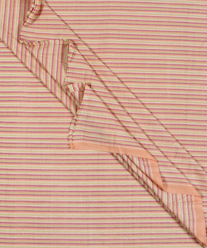 Multicolor stripe handspun handwoven cotton fabric