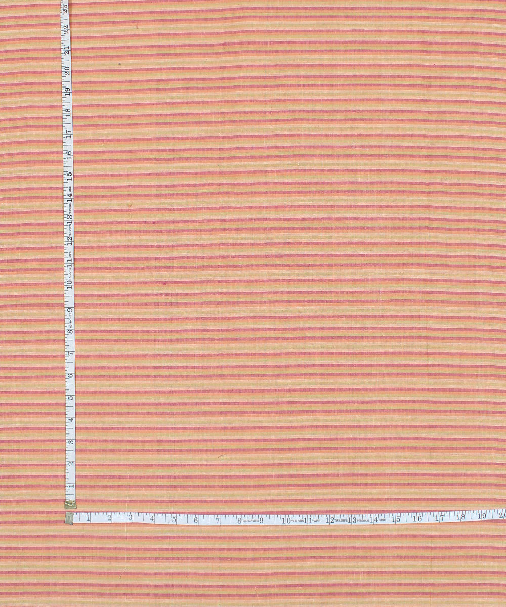 Multicolor stripe handspun handwoven cotton fabric