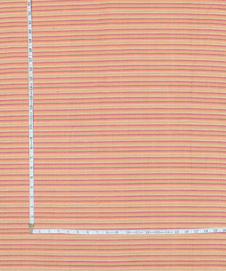 Multicolor stripe handspun handwoven cotton fabric