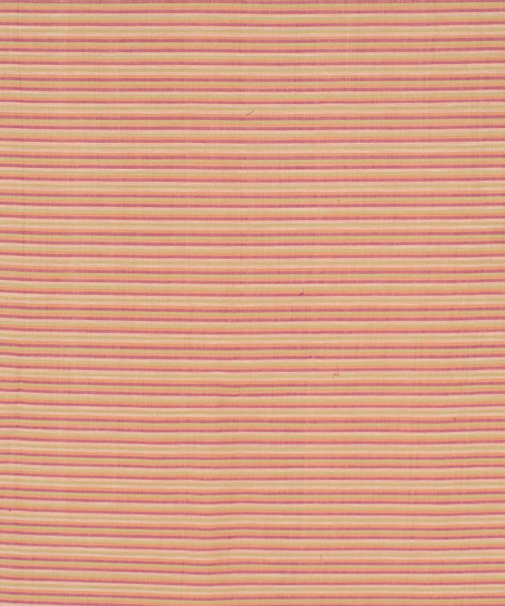 Multicolor stripe handspun handwoven cotton fabric