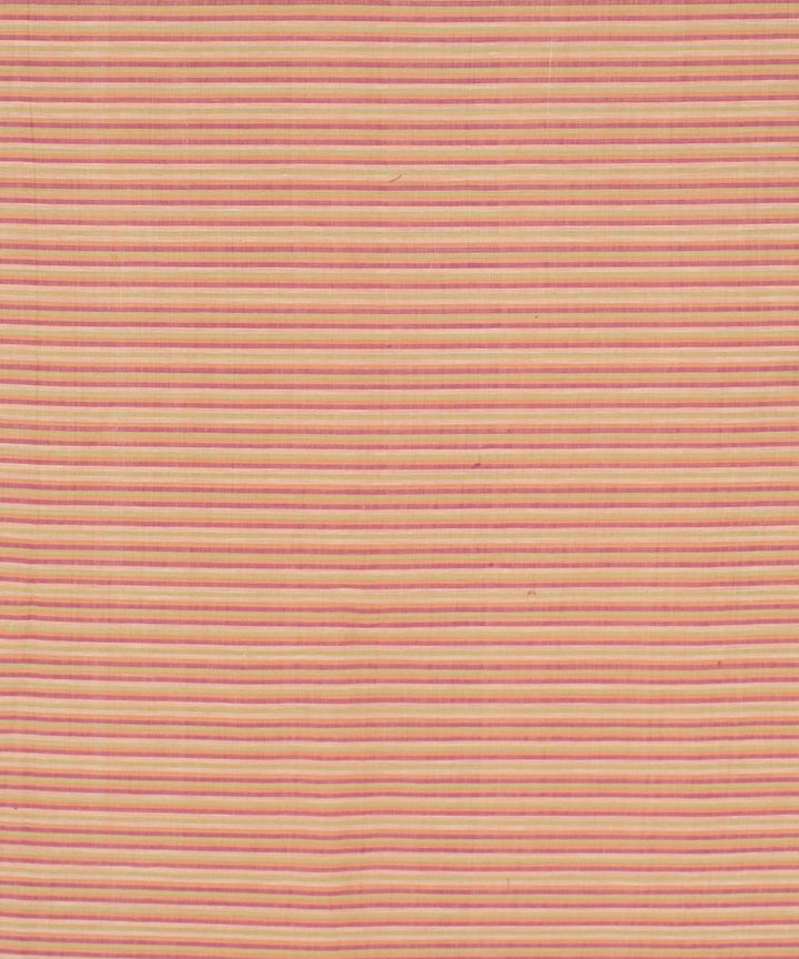 Multicolor stripe handspun handwoven cotton fabric